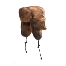Full Russian Fur Hat - Muskrat - Natural | Men display picture 2