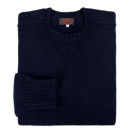 O'Connell's Scottish Shetland Wool Sweater - Navy