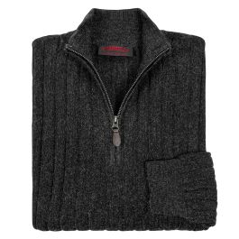 O'Connell's Alpaca Quarter-Zip Pullover - Charcoal Grey Heather