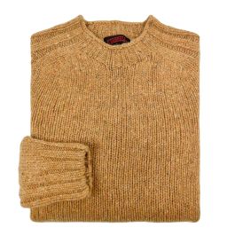 O'Connell's Heavy Chunky Merino Wool Donegal Tweed Sweater - Curry