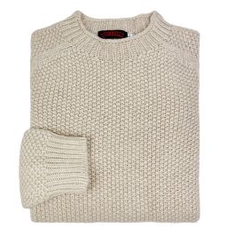 O'Connell's Moss-Stitch Geelong Sweater - Oatmeal | Men's and