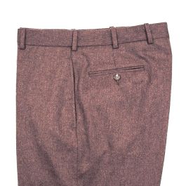 O'Connell's plain front Lambswool Flannel Trousers - Heathered