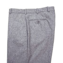 O'Connell's plain front Lambswool Flannel Trousers - Light Grey