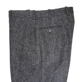 O'Connell's Plain Front Shetland Wool Trousers - Herringbone