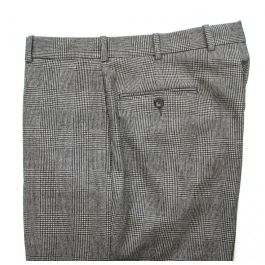 O'Connell's plain front Wool Flannel Trousers - Black & White Glen