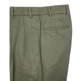 O'Connell's Pleated Army Drill Cloth Trouser - Olive | Men's and