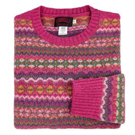 O'Connell's Women's Cropped Scottish Shetland Sweater - Fair Isle