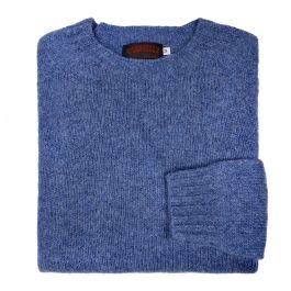 O'Connell's Womens Scottish Shetland Crewneck Sweater - Blueprint