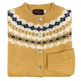 O'Connell's Womens Scottish Shetland Wool Fair Isle Yoke Cardigan