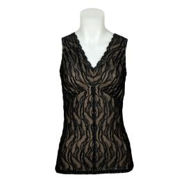 Papillon Blanc Lace Shell - Black & Dark Nude (9847) | Men's and