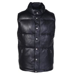 Schott Down Filled Lambskin Vest - Black 204DV | Men's and women's