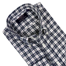 Seaward & Stearn Button Down Long Sleeve Sport Shirt - Brushed Cotton Flannel - Navy White Plaid | Men's and women's clothing Seaward & Stearn Button Down Long Sleeve Sport Shirt - Brushed Cotton Flannel - Navy White Plaid | Men's and women's clothing