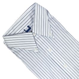 Vintage Kenneth Gordon Cotton Broadcloth Dress Shirt - Navy & Sky