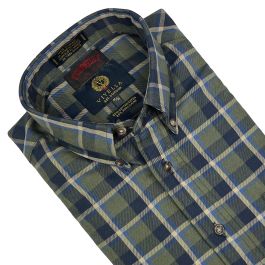 Viyella Sport Shirt - Olive Navy Check (653420) | Men's and