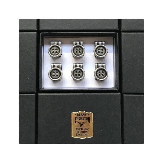 Albert Thurston Brace Buttons - Antique Silver