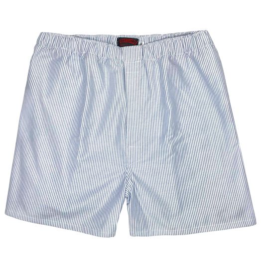 O'Connell's Oxford Cloth Boxer Shorts - Blue University Stripe