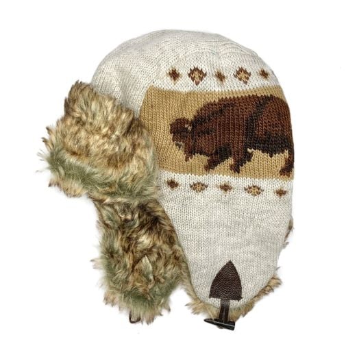 Buffalo Wool Knit Bomber Hat - Tan