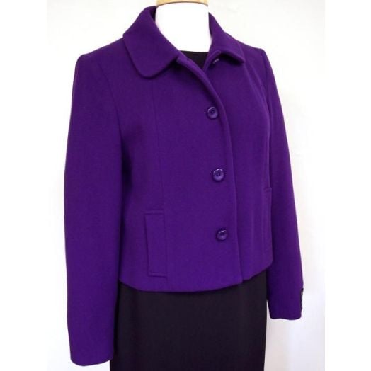 O'Connell's Women's Cashmere & Wool 4-Button Short Jacket - Blackberry