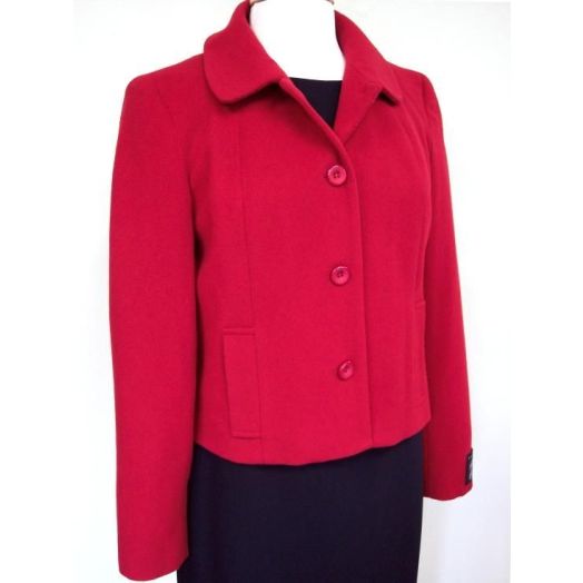 O'Connell's Women's Cashmere & Wool 4-Button Short Jacket - Red