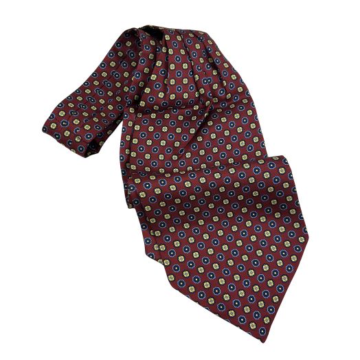 Aktinsons Silk Ascot - Flower - Burgundy (107944)