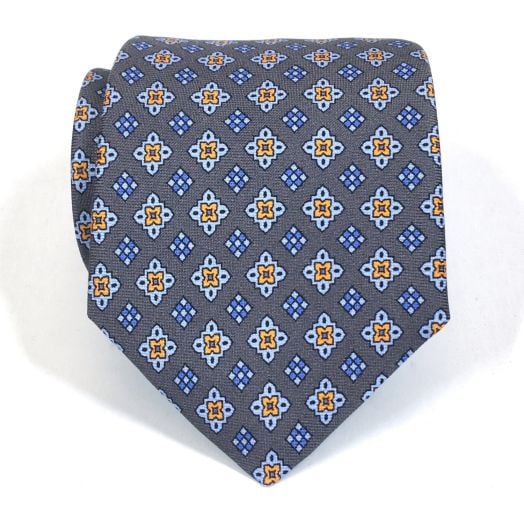 Atkinsons 36-ounce Silk Print Necktie - Grey (92713)