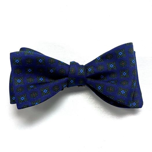 Atkinsons Ancient Madder Bow Tie - Print - Navy, Green, Rust, Azure (83619)