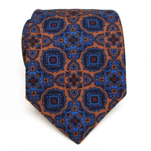 Atkinsons Ancient Madder Necktie - Medallion - Orange (86441)