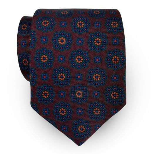 Atkinsons Ancient Madder Necktie - Medallions -Wine (110431)