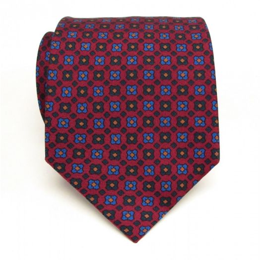 Atkinsons Ancient Madder Necktie - Neat - Burgundy (56640)