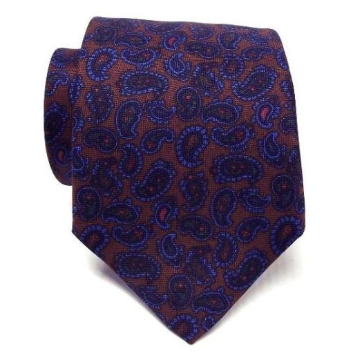 Atkinsons Ancient Madder Necktie - Paisley (Brn2) 805-46 (Extra Long) (68526)