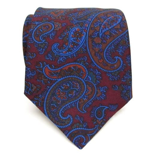 Atkinsons Ancient Madder Necktie - Paisley - Burgundy (6146)
