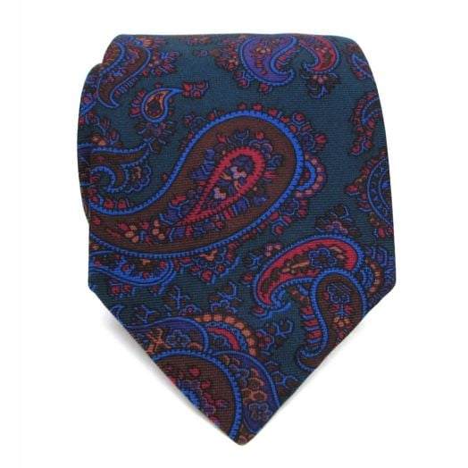 Atkinsons Ancient Madder Necktie - Paisley - Green (86433)