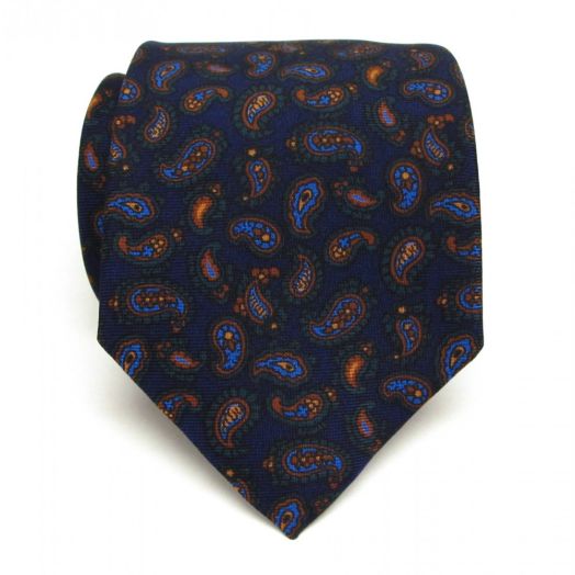 Atkinsons Ancient Madder Necktie - Paisley - Navy (68484)
