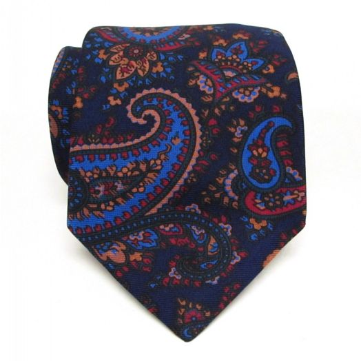 Atkinsons Ancient Madder Necktie - Paisley - Navy-Blue (6146)