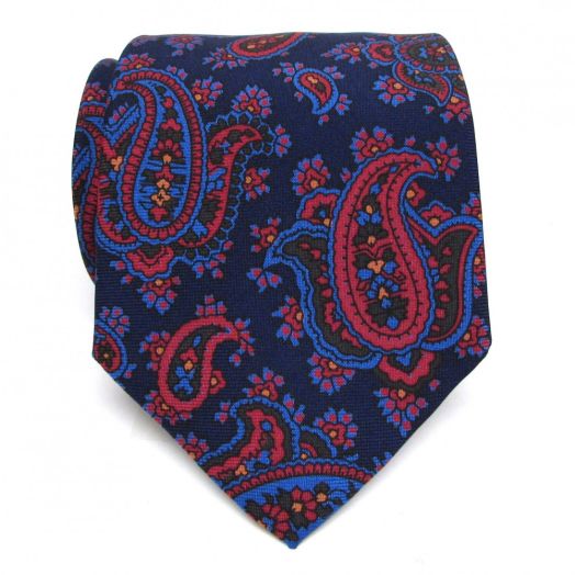 Atkinsons Ancient Madder Necktie - Paisley - Navy-Red (6146) (86429)