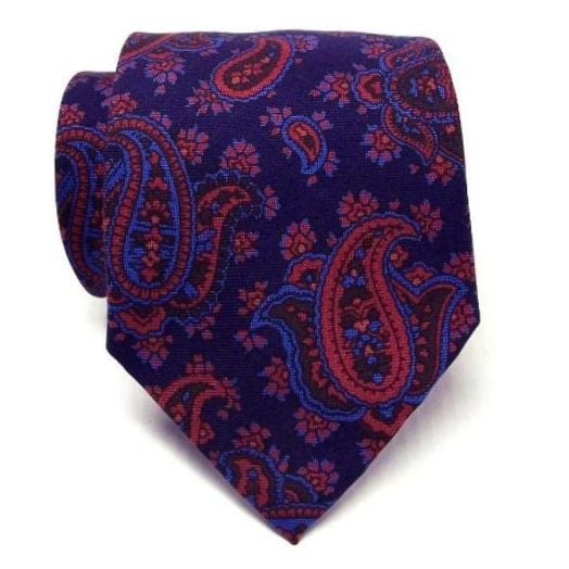 Atkinsons Ancient Madder Necktie - Paisley (Nvy1) 805-21 (Extra Long) (68523)