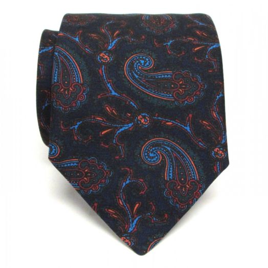 Atkinsons Ancient Madder Necktie - Paisley - Navy (57268)