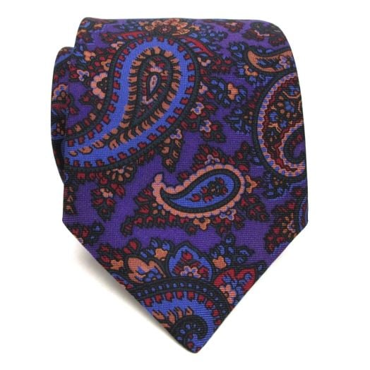 Atkinsons Ancient Madder Necktie - Paisley - Purple (6146) (86431)