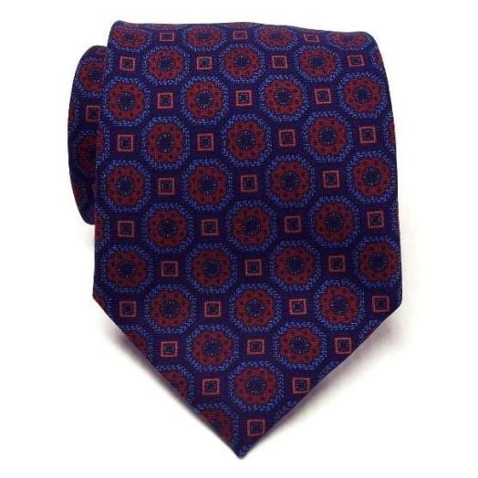Atkinsons Ancient Madder Necktie - Print (Nvy1) 805-25 (44767)