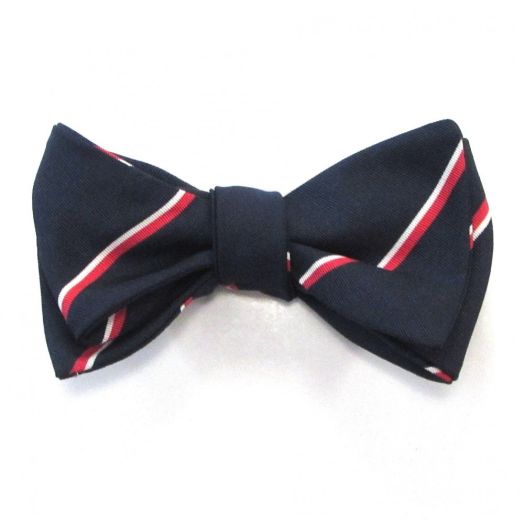 Atkinsons Irish Poplin Bow Tie - Regimental Stripe - Royal Navy (78823)