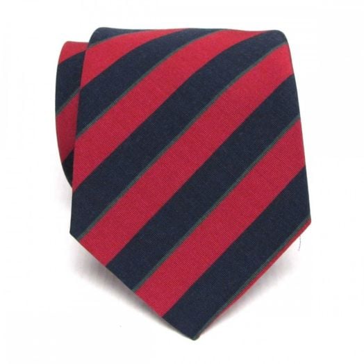 Atkinsons Irish Poplin Necktie - Regimental Stripe - Royal Dublin Fusiliers - Extra Long (092742)