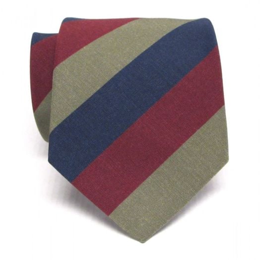 Atkinsons Irish Poplin Necktie - Regimental Stripe - Royal Scots (1027-37)