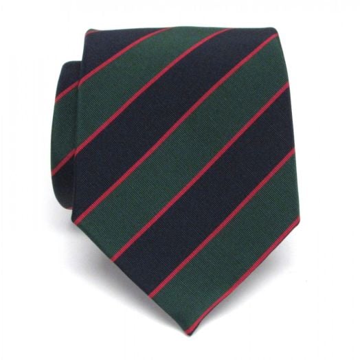 Atkinsons Irish Poplin Necktie - Regmental Stripe - Queens Royal Regiment (1027-87) (38983)