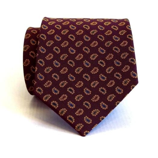 Atkinsons Irish Poplin Paisley Necktie - Brg4 (49505)