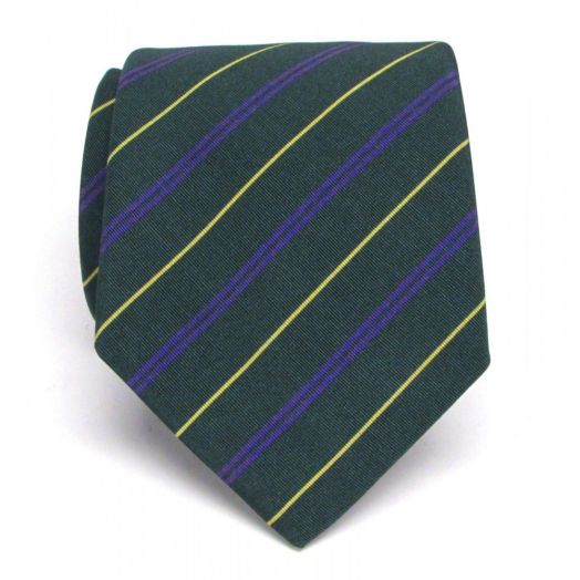 Atkinsons Irish Poplin Necktie - Stripe - Green, Navy & Yellow (Grn0) (49745)