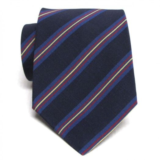 Atkinsons Irish Poplin Stripe - Navy with Royal Blue, Red & Yellow (Ny23) (71337)