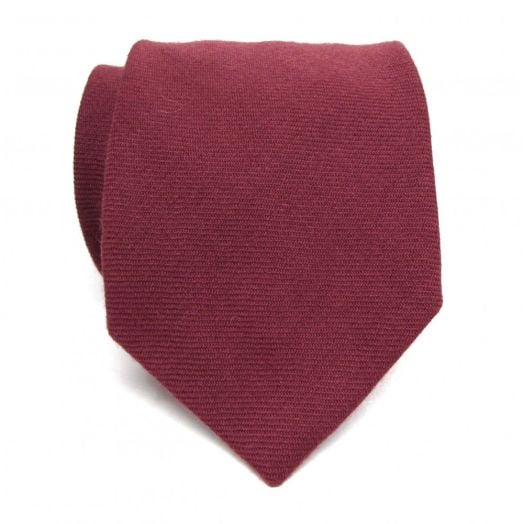 Atkinsons Wool Challis Necktie - Solid - Burgundy (79664)