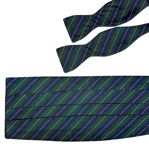 Atkinsons Regimental Cummerbund & Bow Tie Set - The 4th Queens Own Royal Irish Hussars (092476)
