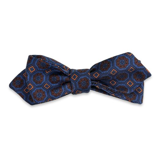 Atkinsons Silk Ancient Madder Bow Tie - Neat - Navy (Diamond) (84049)