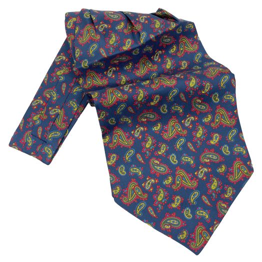 Atkinsons Silk Ascot - Paisley - Navy (107937)